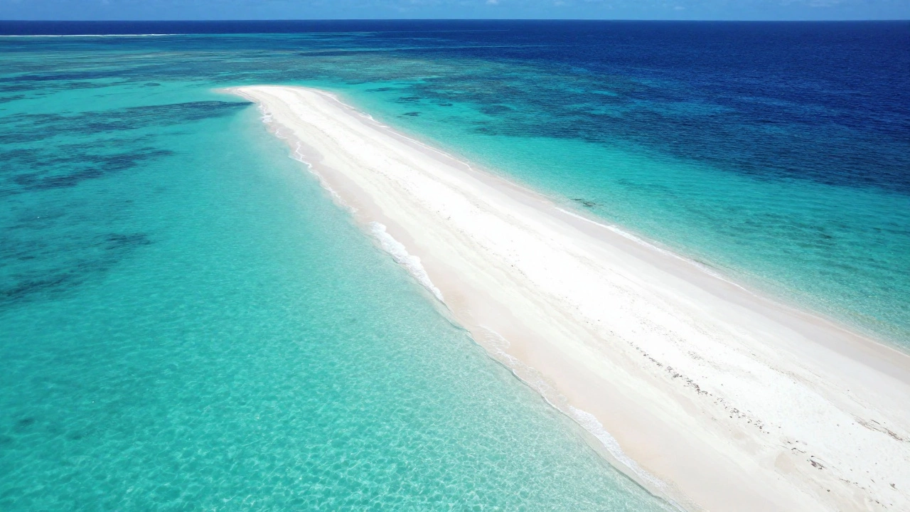 Aerial view of Grace Bay's white sand and turquoise water