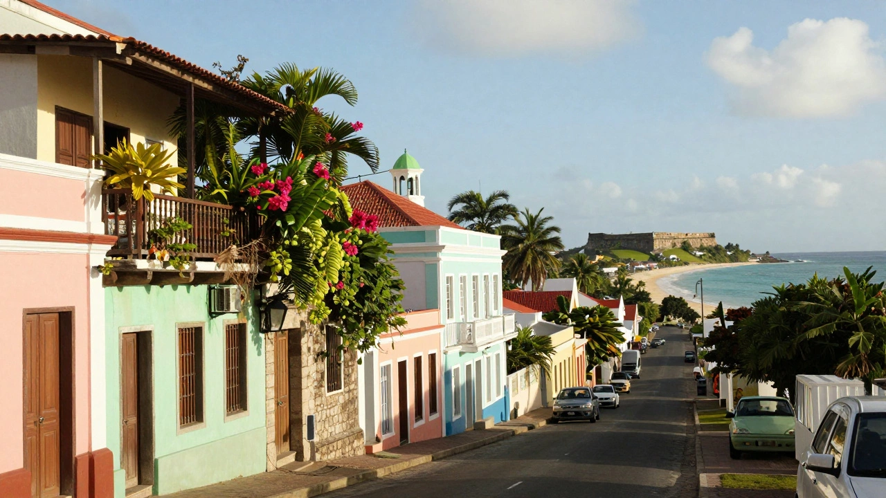 Colorful colonial architecture in St. John's, Antigua