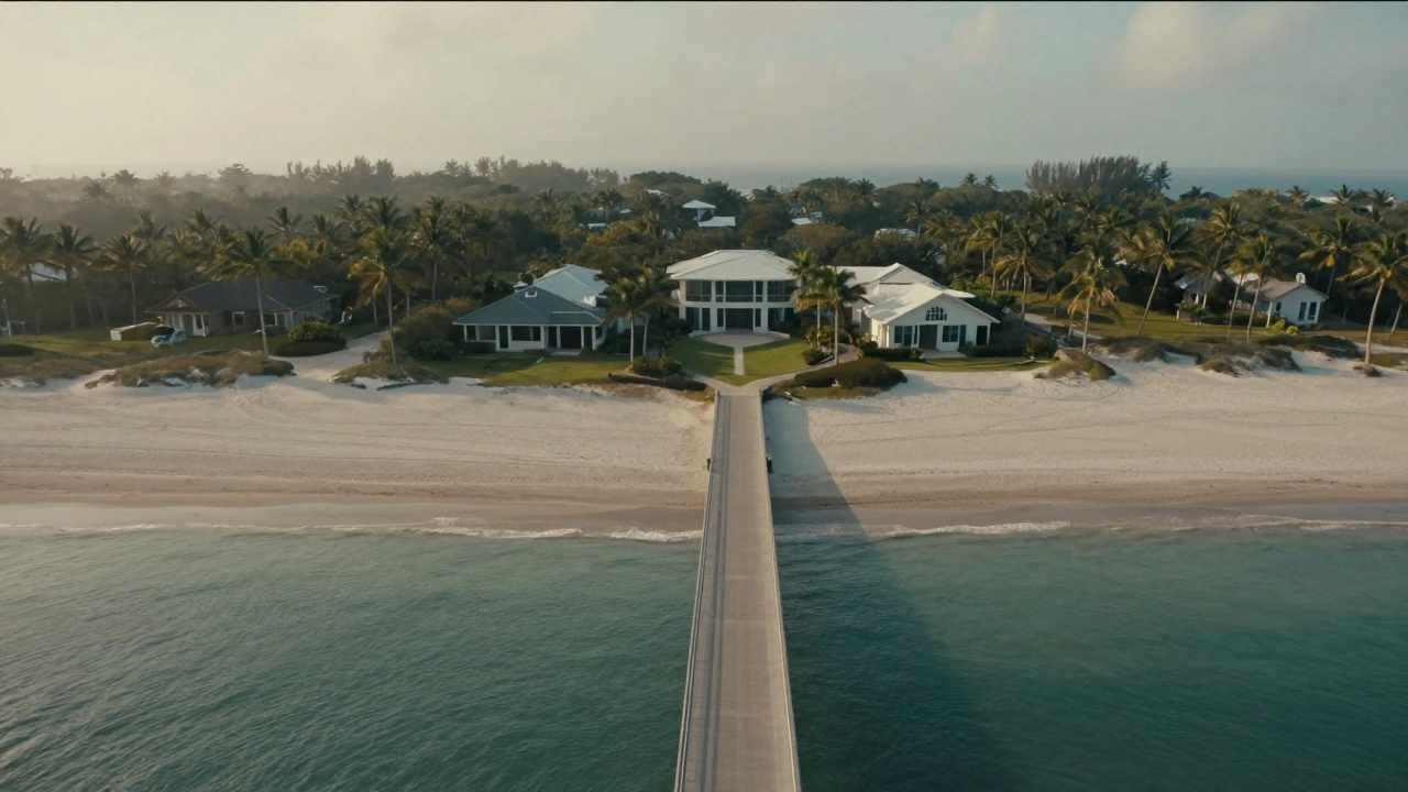 Secluded luxury mansions on Jupiter Island with natural dunes