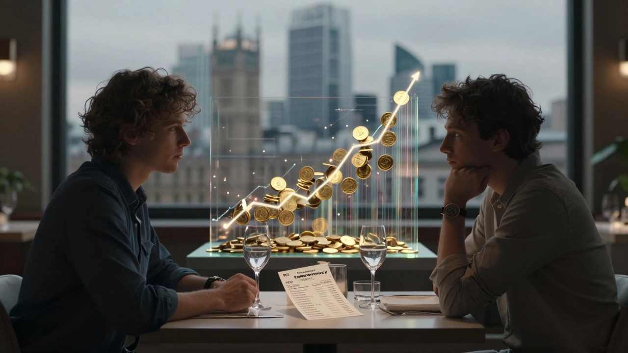 Couple separated by financial barriers in London restaurant